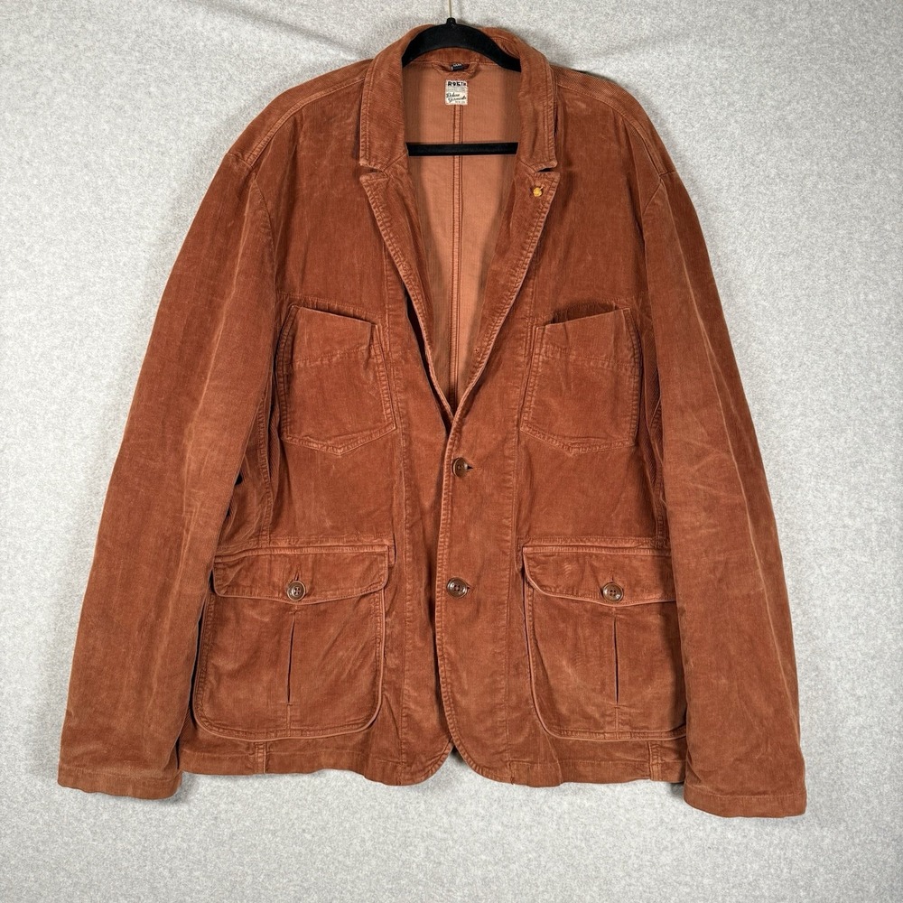 R95th blazer jacket womens 3XL brown corudory button front deluxe handmade - Picture 1 of 13